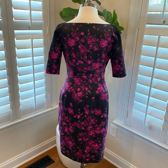 LELA ROSE Half-Sleeve watercolor Floral-print dress size 6 - Picture 9 of 12